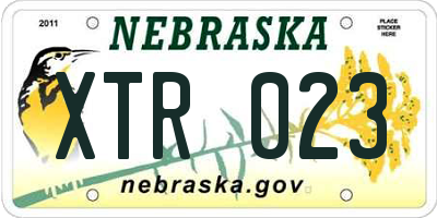 NE license plate XTR023