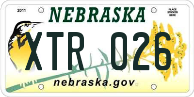 NE license plate XTR026