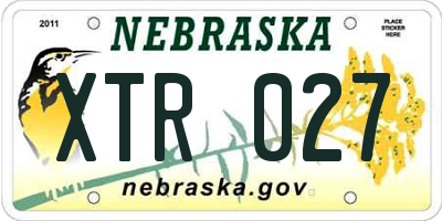 NE license plate XTR027