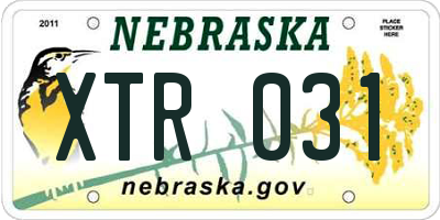 NE license plate XTR031
