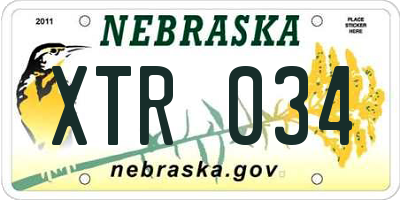 NE license plate XTR034