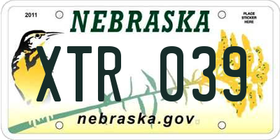 NE license plate XTR039