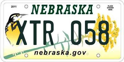 NE license plate XTR058