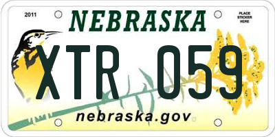 NE license plate XTR059