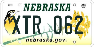 NE license plate XTR062