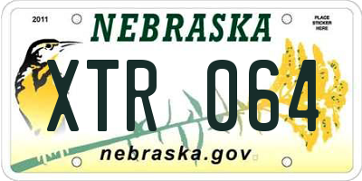 NE license plate XTR064
