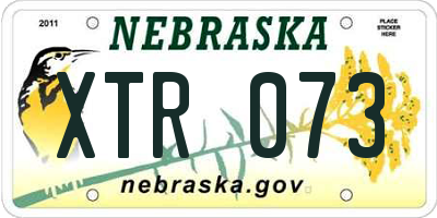 NE license plate XTR073