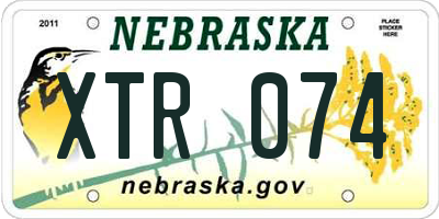 NE license plate XTR074
