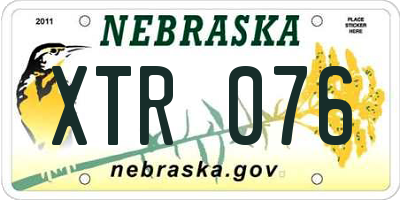 NE license plate XTR076