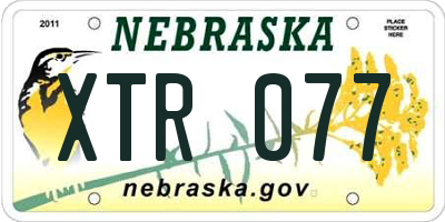 NE license plate XTR077