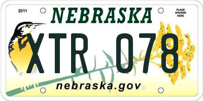 NE license plate XTR078