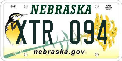 NE license plate XTR094