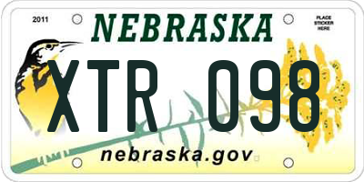 NE license plate XTR098