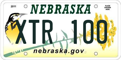 NE license plate XTR100