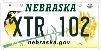 NE license plate XTR102