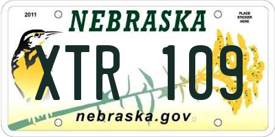 NE license plate XTR109