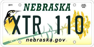 NE license plate XTR110