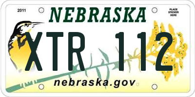 NE license plate XTR112