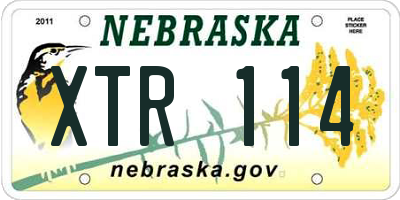 NE license plate XTR114