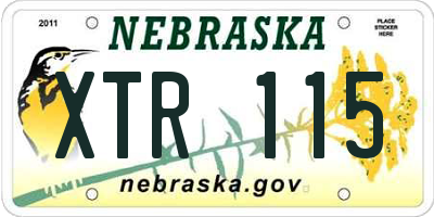 NE license plate XTR115