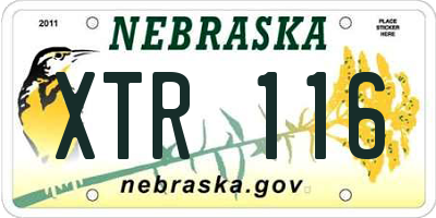 NE license plate XTR116