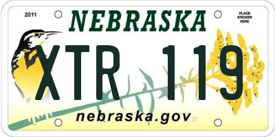 NE license plate XTR119