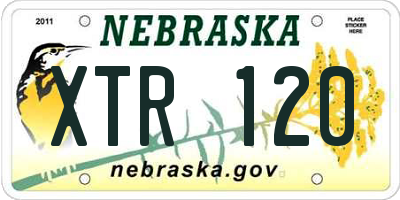 NE license plate XTR120