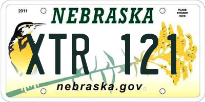 NE license plate XTR121