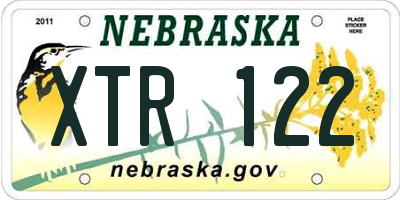 NE license plate XTR122