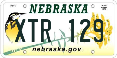 NE license plate XTR129