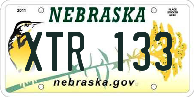 NE license plate XTR133