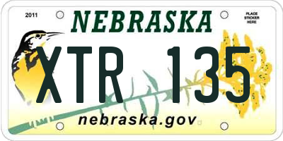 NE license plate XTR135