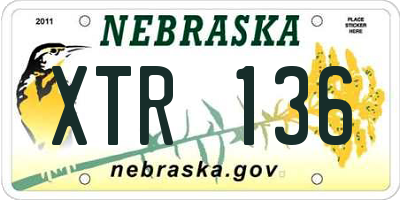 NE license plate XTR136