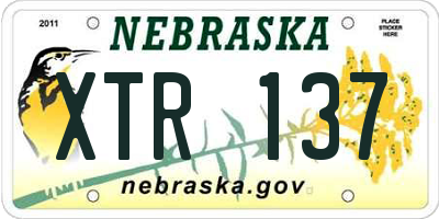 NE license plate XTR137