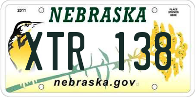 NE license plate XTR138