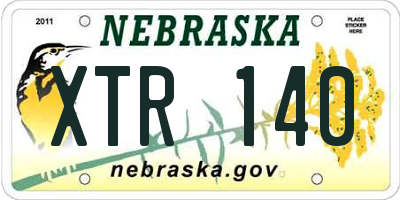 NE license plate XTR140
