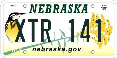 NE license plate XTR141