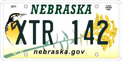 NE license plate XTR142