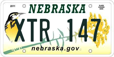 NE license plate XTR147