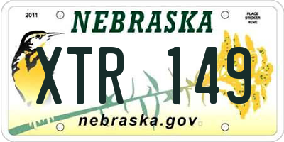 NE license plate XTR149