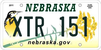 NE license plate XTR151