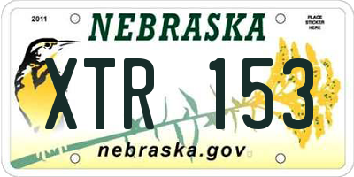 NE license plate XTR153