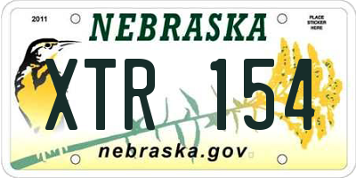 NE license plate XTR154