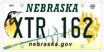 NE license plate XTR162
