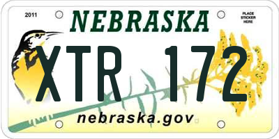 NE license plate XTR172