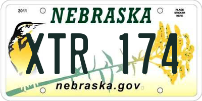NE license plate XTR174
