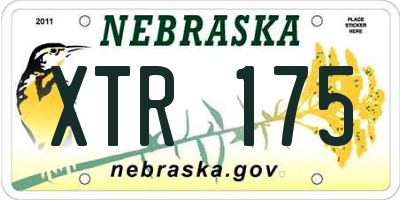 NE license plate XTR175