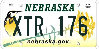 NE license plate XTR176