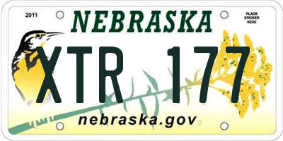 NE license plate XTR177
