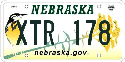 NE license plate XTR178
